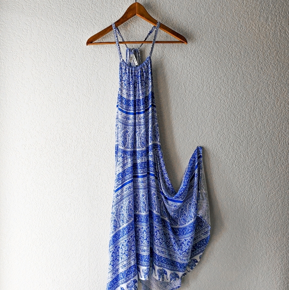 Live 4 Truth Blue and White Bohemian Dress - Picture 2 of 5